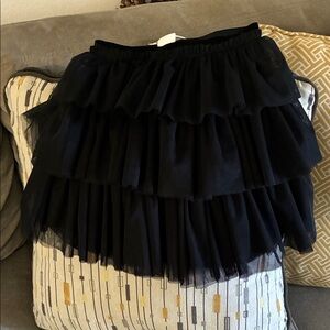 Zara Black Layered A-Line Skirt